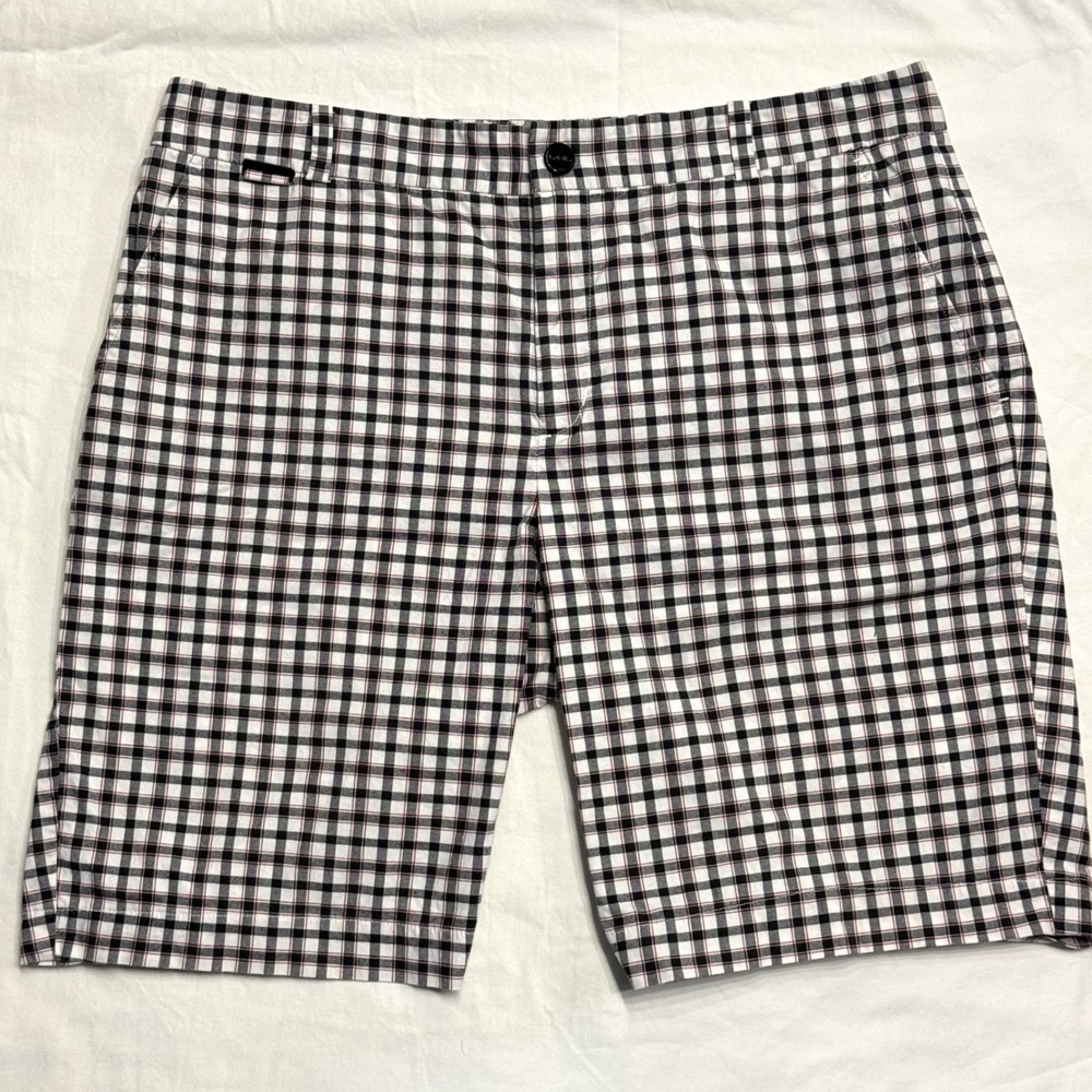 Lauren Active Women's Golf Shorts Plaid Checkered Casual Black Red White Size 10